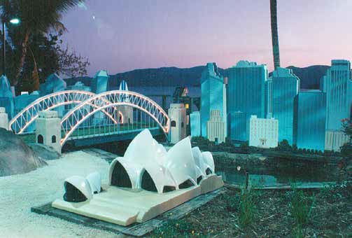 Natureworks Australia Scale model of Sydney Opera House and Harbour Bridge for Daydream Island Australian-themed Mini Golf