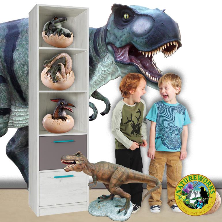 Natureworks Australia Dinosaur Baby Hatchlings collection set of 4 shown on shelf