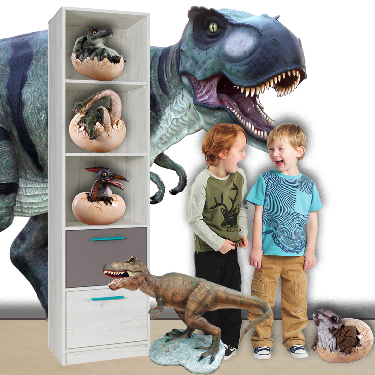 Natureworks Australia Dinosaur Babies hatching set of 4 shown on shelf