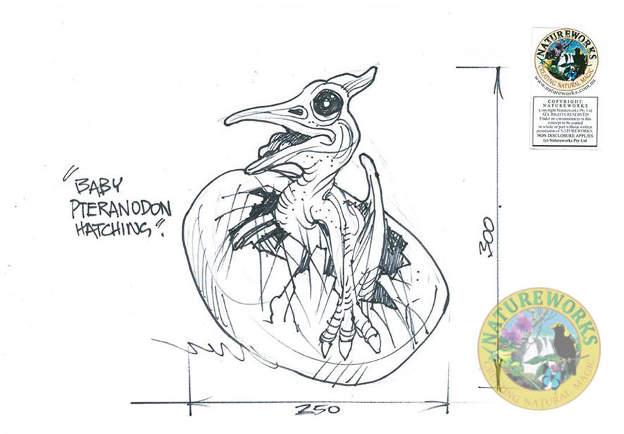Natureworks Australia Pteranodon baby hatching- Concept Design 140037