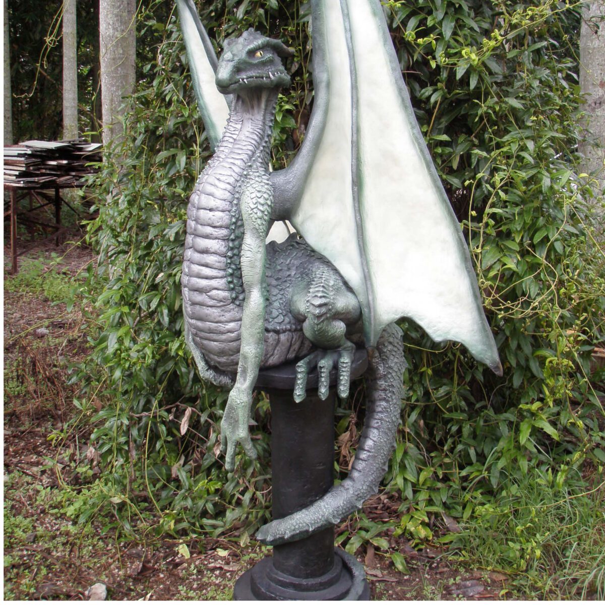Natureworks Australia Dragon Griffin -on pedestal - shown outside - 080081