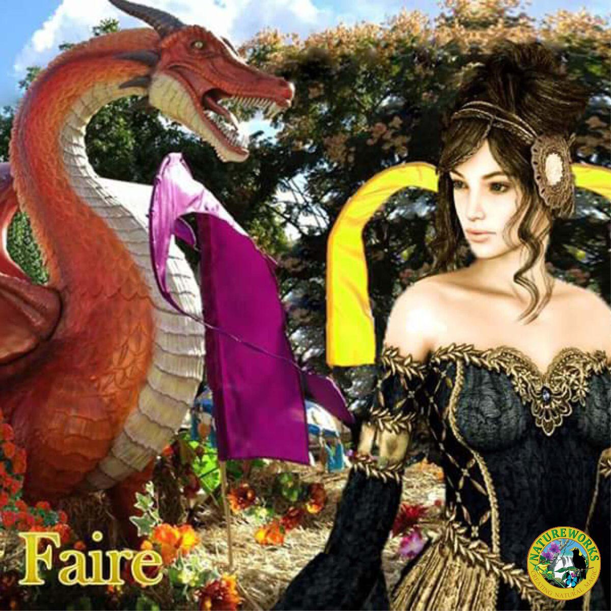 Natureworks Australia Dragon STanding - 7ft Red - 100043- shown on float at medieval festival - shown on poster