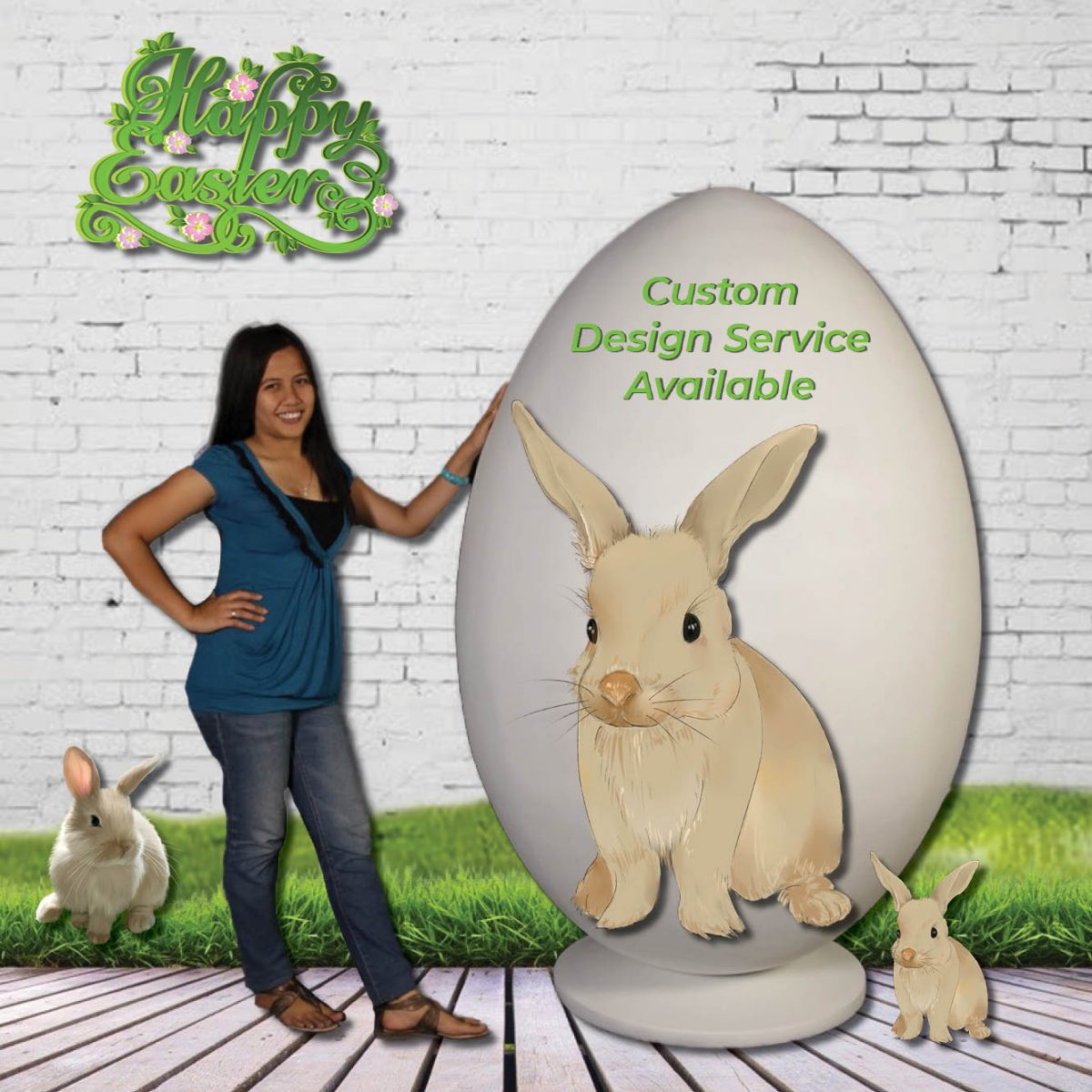 Natureworks Australia GiantEggonBase Primedinwhite EasterProp