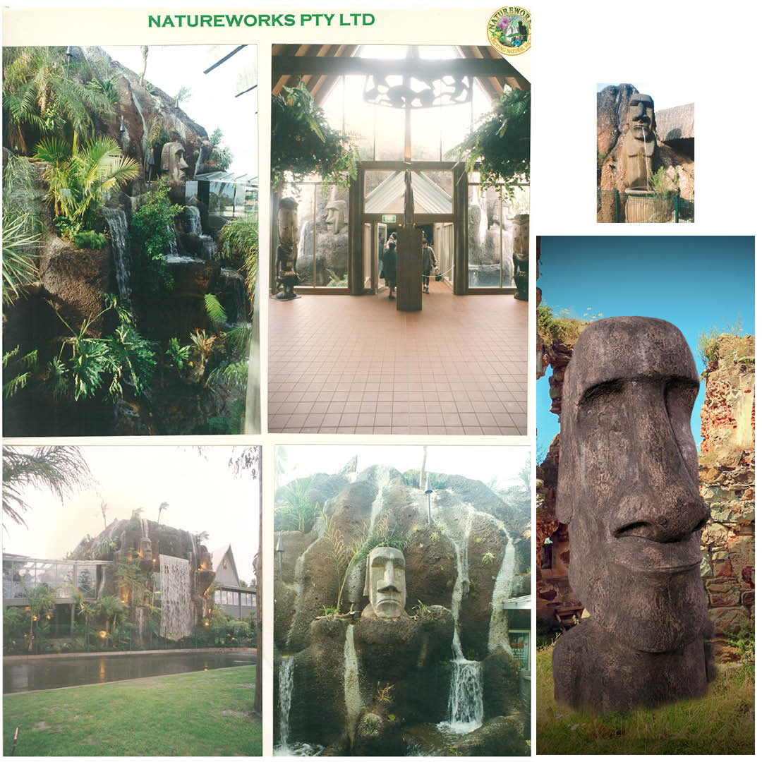 Natureworks Australia Easter Islan Moai Head - 6ft - 090076CC - Cement finish - very heavy - various optipms and layouts
