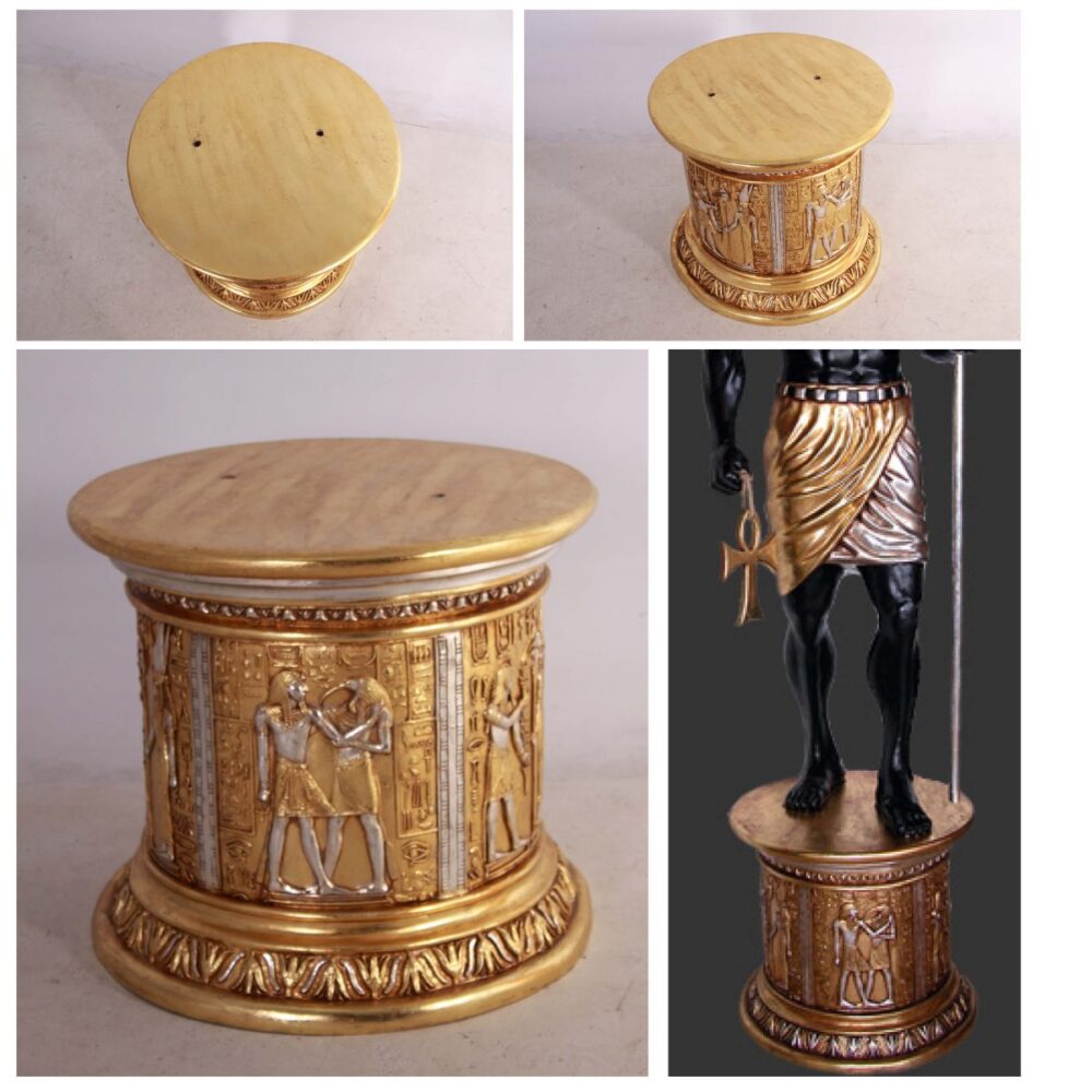 Egyptian Enubis Base Plinth - 590mm diameter - x 510mm high