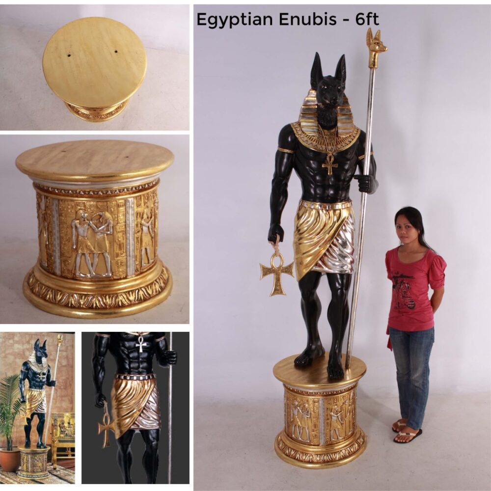 Anubis sculpture - full 3d replica including base plinth