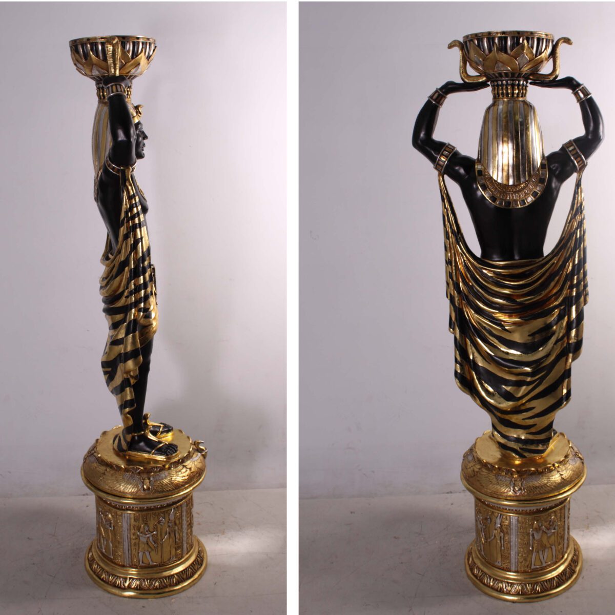 Natureworks Australia Egyptian Male Planter - on base - 7ft showing side and rear views