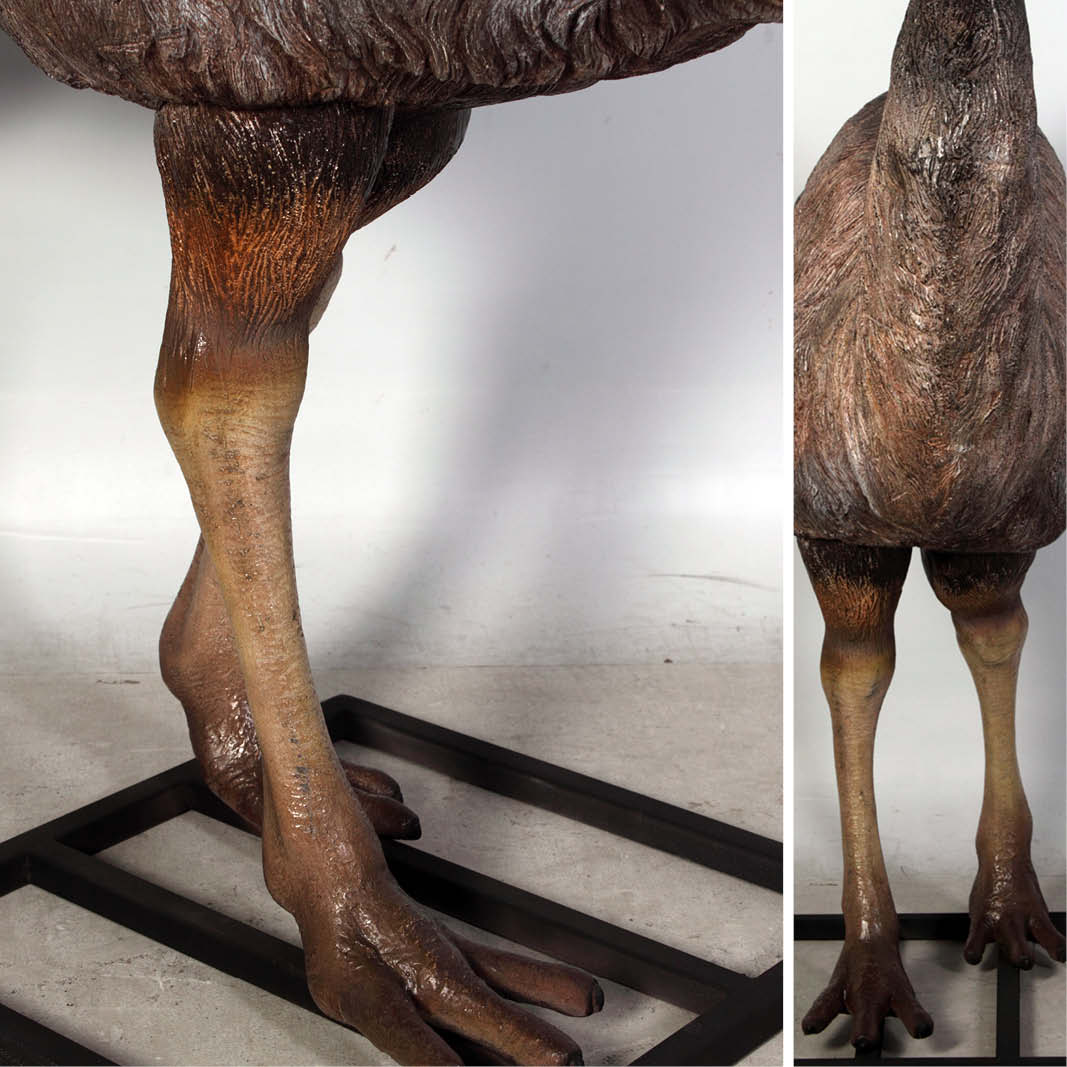Natureworks Australia Emu Bird statue on base plate-080043 close up of legs and feet