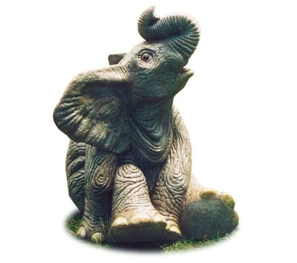 Fibreglass African Elephant Calf Statue Sitting