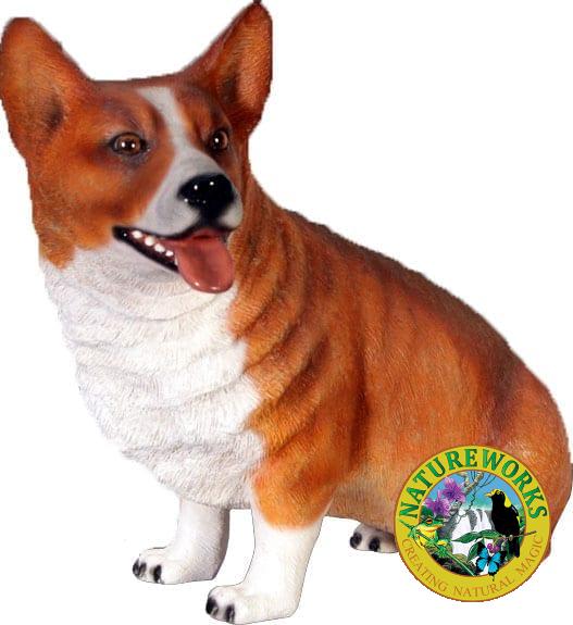 Fibreglass Animal lifesize Dog Corgi Sitting
