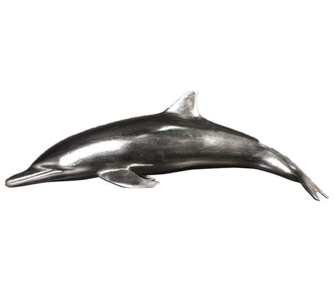 Fibreglass Dolphin Baby Statue Silver PH
