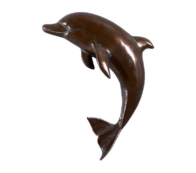 Fibreglass Dolphin Wall Decor Bronze