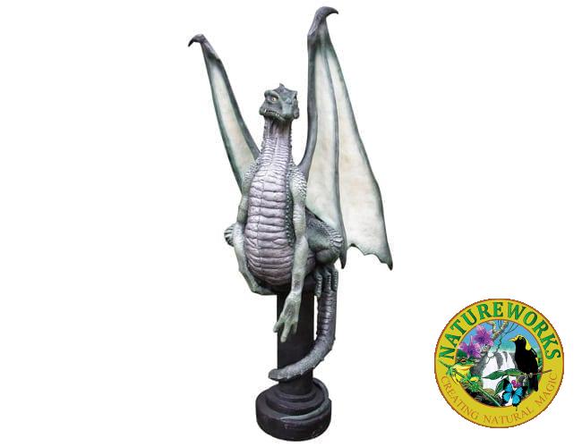 Fibreglass Dragon Griffin On Pedestal