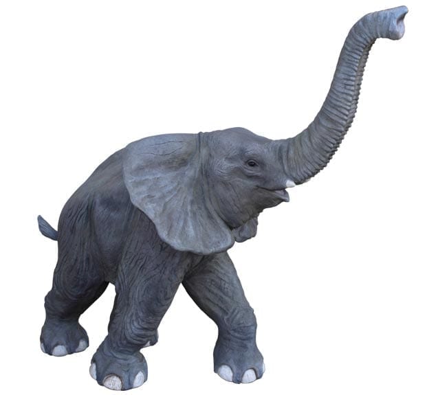 Fibreglass Elephant Indian Calf Walking Trunk Up