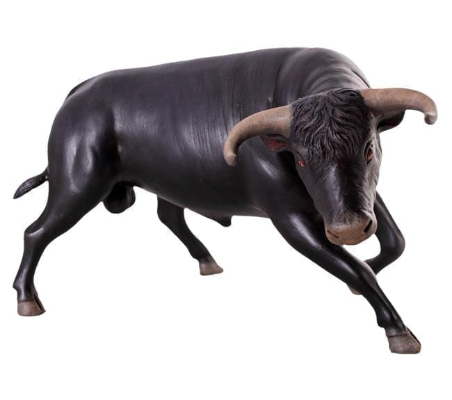 Fibreglass Fighting Bull sculpture Black