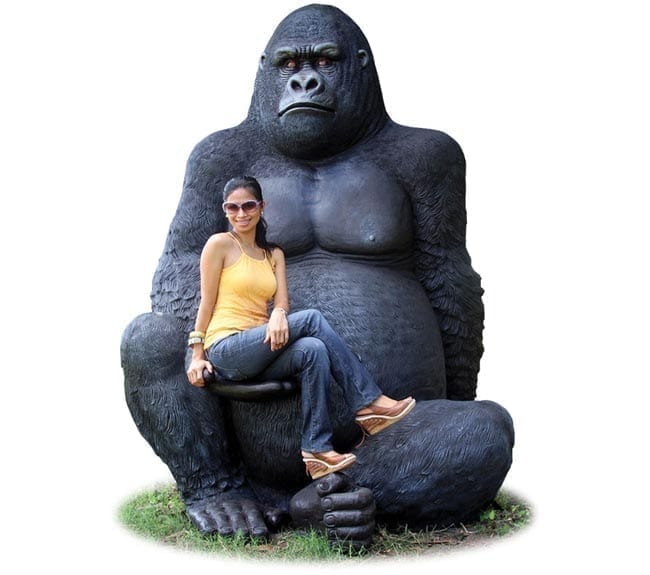 Fibreglass Giant Gorilla Statue Silverback ft
