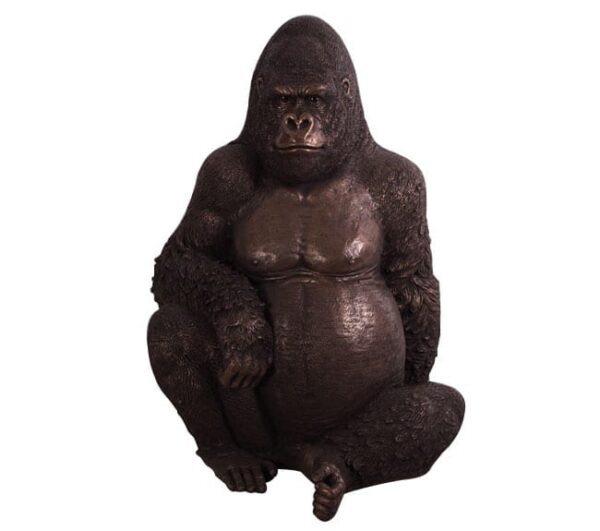 Fibreglass Gorilla Statue Sitting Bronze BZ