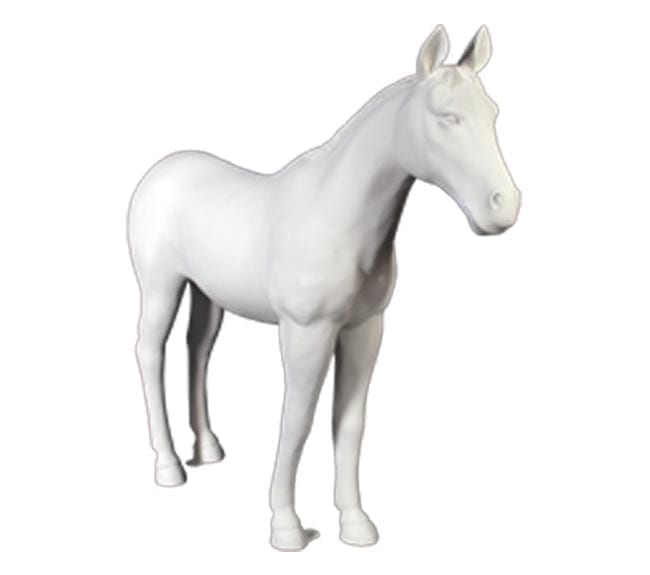 Fibreglass Standing Horse Statue 3ft Unpainted Primed