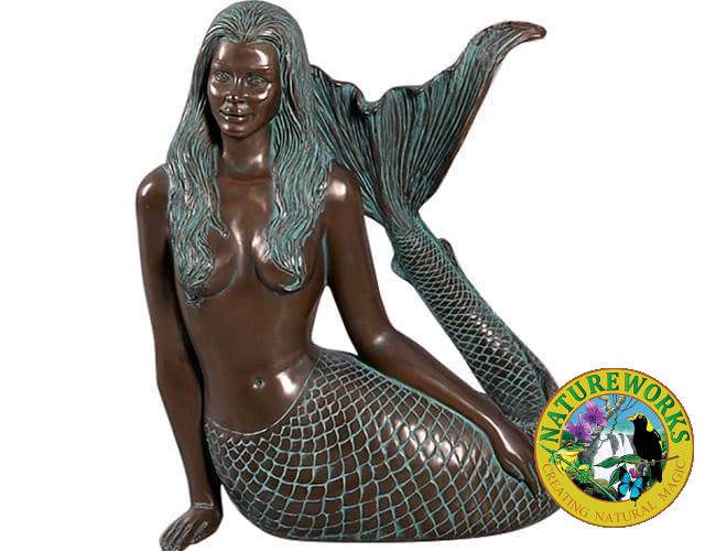 Fibreglass Mermaid Sitting Statue