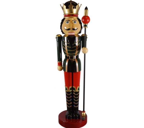 Fibreglass Nutcracker King Statue With Sceptre Left