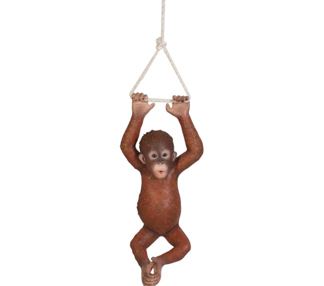 Fibreglass Orangutan Baby Sculpture Hanging