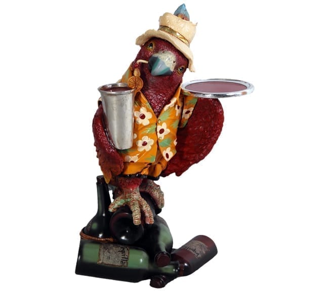 Fibreglass Parrot Butler Statue with Tray
