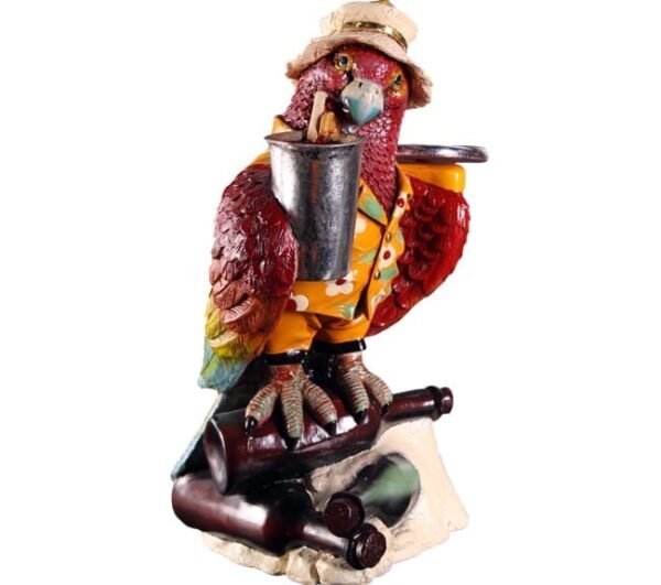 Fibreglass Parrot Butler Statue with Tray