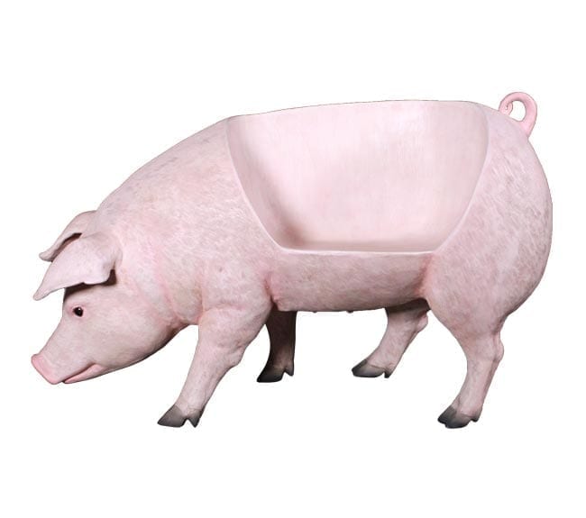 Fibreglass Pig Bench Sculpture