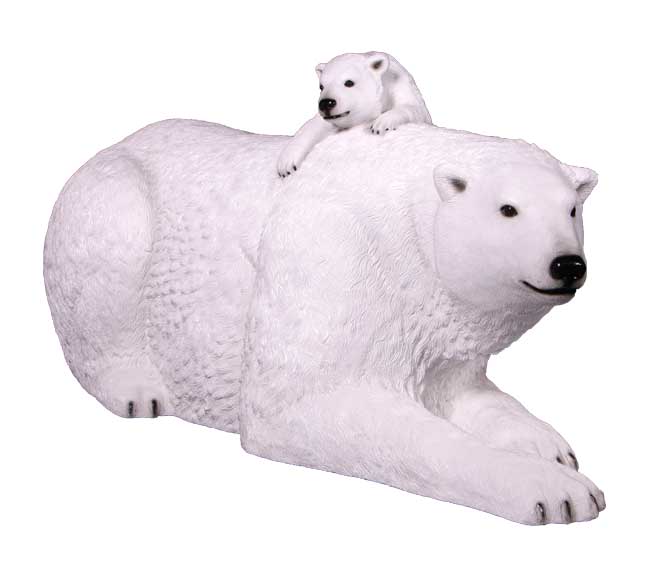 Fibreglass Polar Bear With Cub