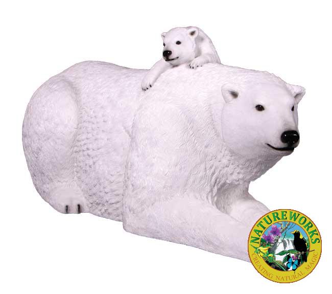 Fibreglass Polar Bear With Cub