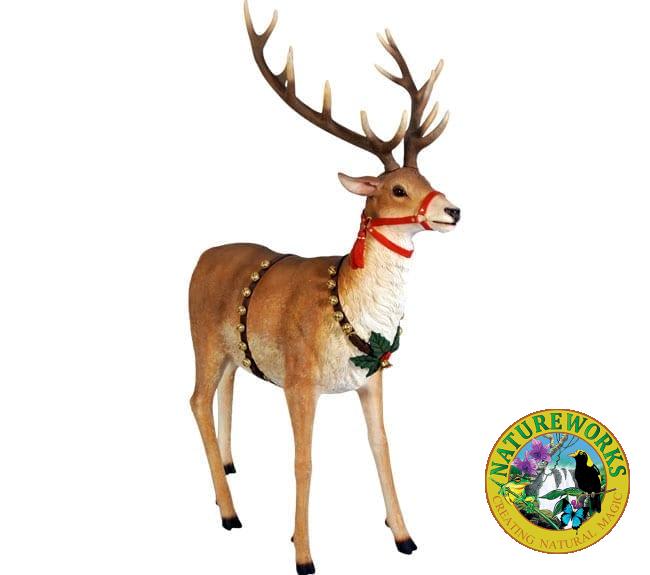 Fibreglass Reindeer Statue For Sleigh