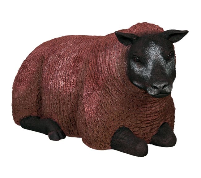 Fibreglass Sheep Statue Texelaar Ewe Lying Brown BR