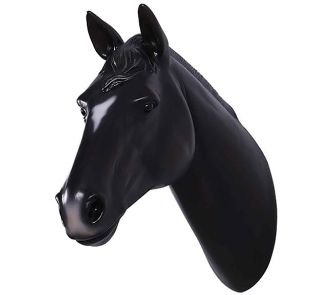 Fibreglass Stallion Horse Head Black Wall Decor