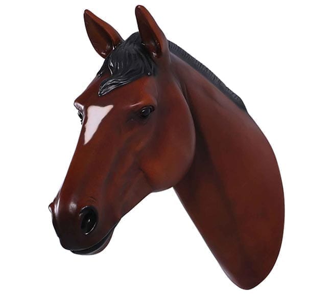 Fibreglass Stallion Horse Head Chestnut Indoor Wall Decor