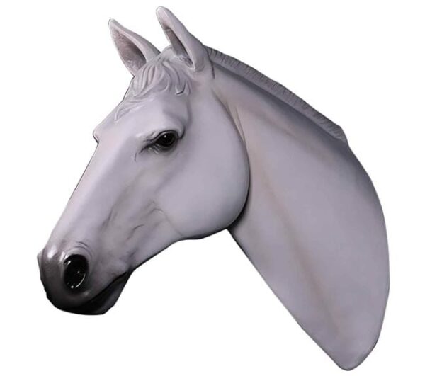 Fibreglass Stallion Horse Head Wall Mount White