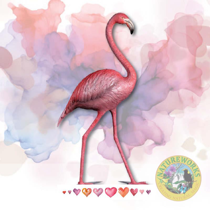 Flamingo on base plate - 110038Pink