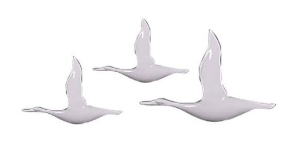 Flying Ducks Wall Decor  White Gel Coat