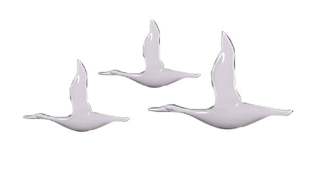 Flying Ducks Wall Decor White Gel Coat