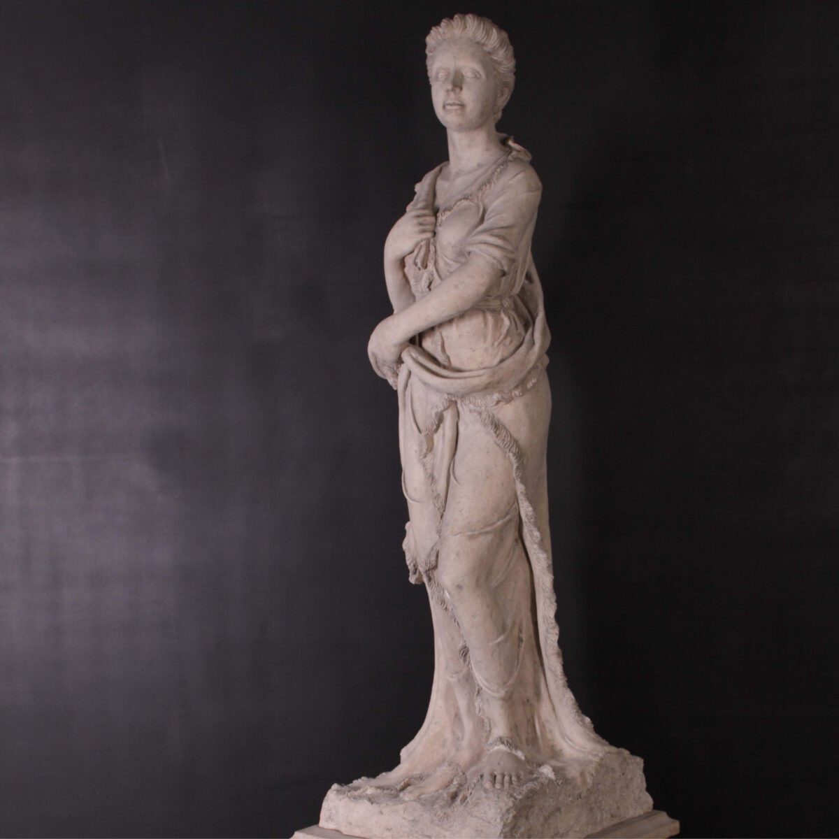 Natureworks Australia Four season Statue - Winter -Roman stone finish - 090060RS - showing front angle view