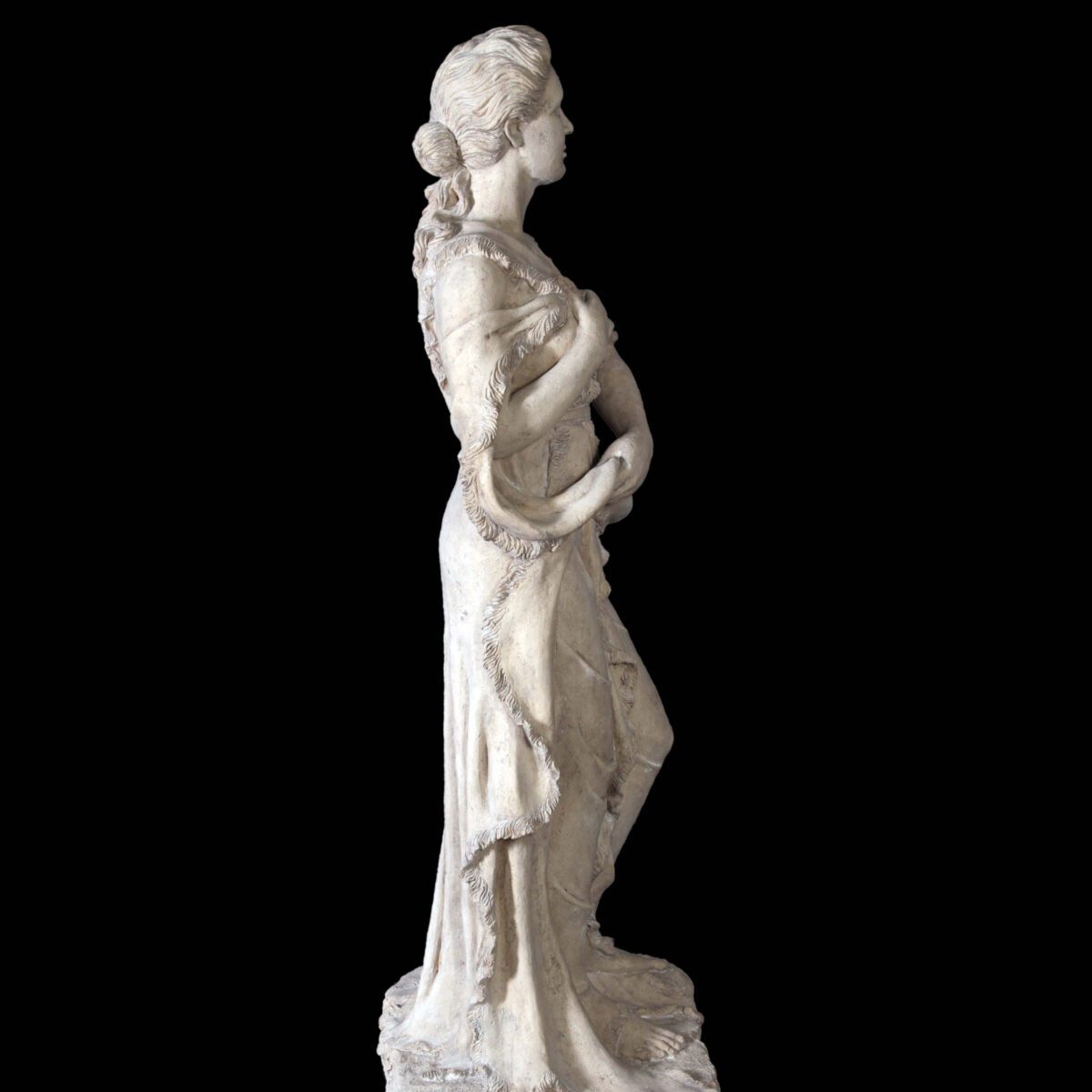 Natureworks Australia Four season Statue - Winter -Roman stone finish - 090060RS - showing side view