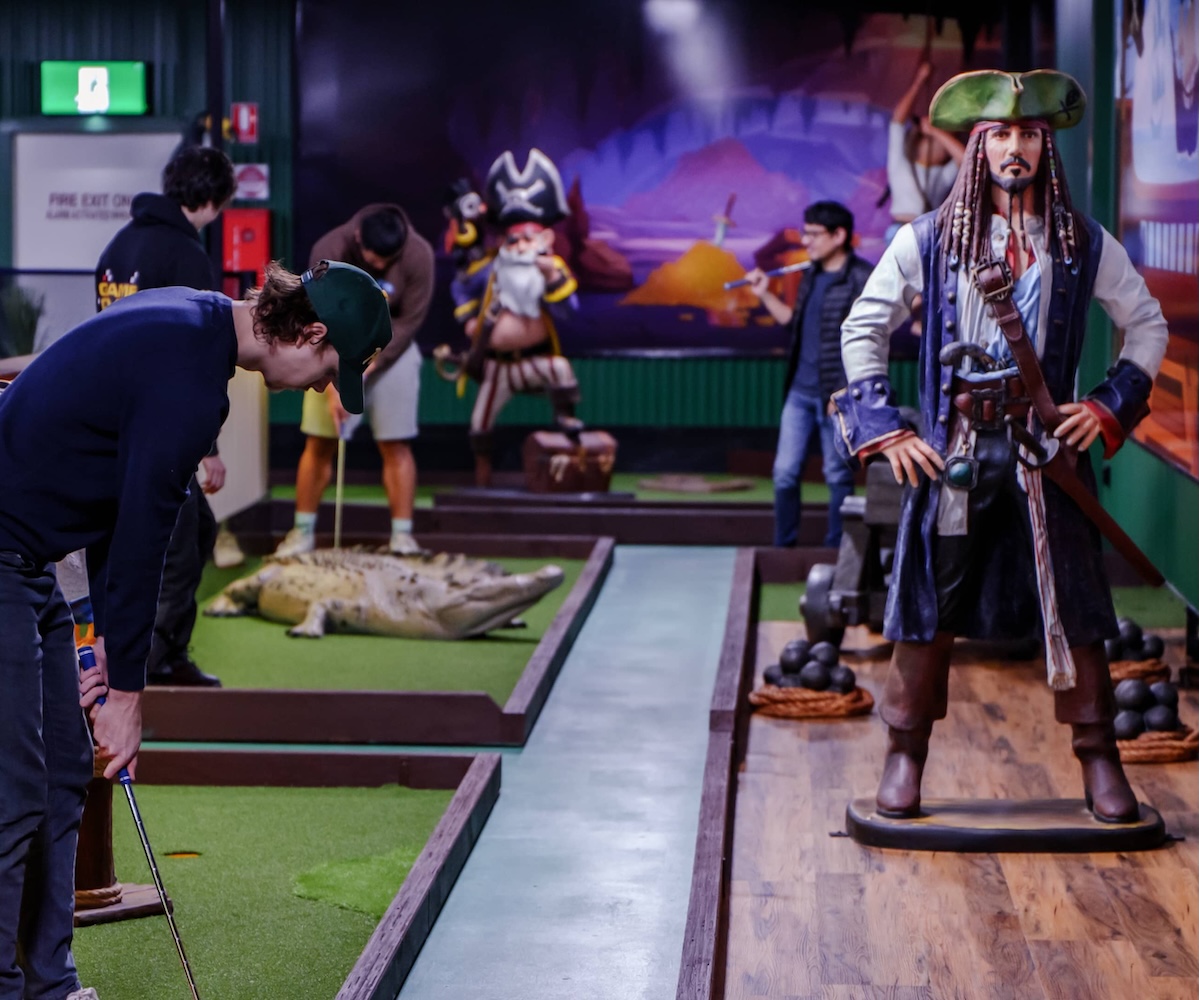 Natureworks Australia Pirate mini golf theming at Game Over in Brisbane