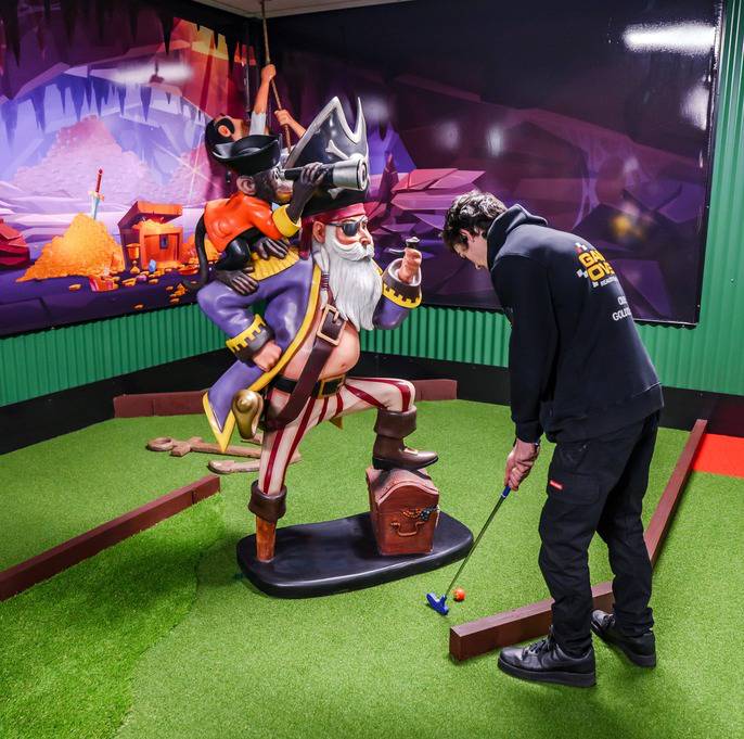 Natureworks Australia Pirate mini golf theming at Game Over in Brisbane