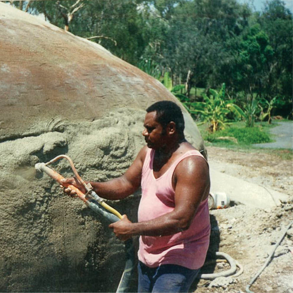 Natureworks Australia Giant Dugong Dreamtime Cultural Centre Adding Cement - sculpture art for sale
