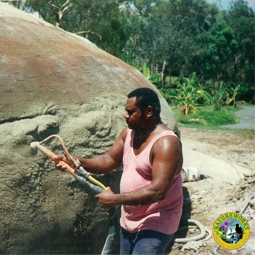 Natureworks Australia Giant Dugong Dreamtime Cultural Centre Adding Cement - sculpture art for sale