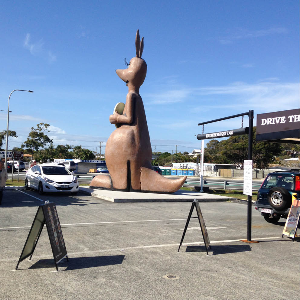 Giant Matilda the Kangaroo Rear View installed
