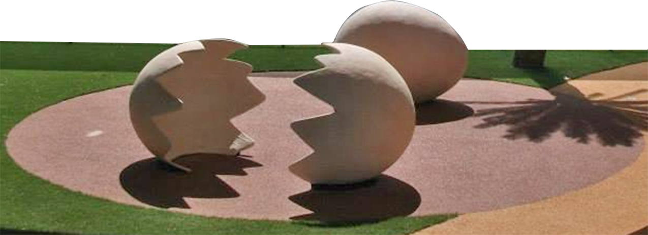 Natureworks Australia Cracked egg - Giant shown in daycare centre outdoor play area