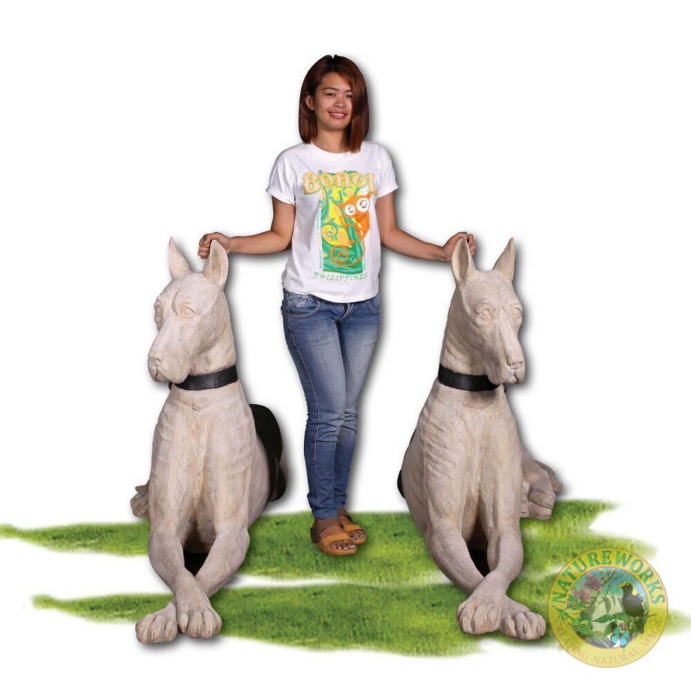 Great Dane dog statue - set of 2