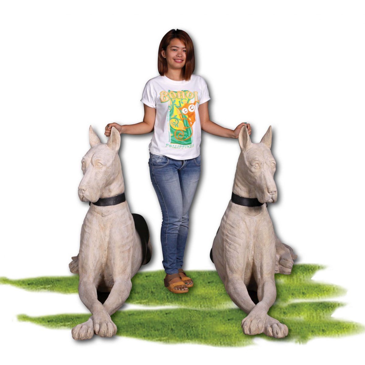 Natureworks Australia Great Dane dog statue - set of 2