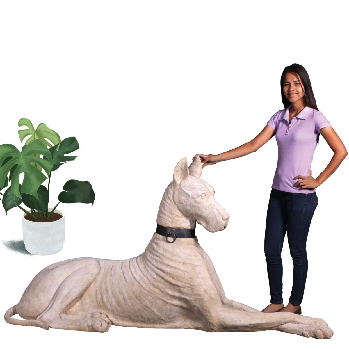 Natureworks Australia Great Dane Sculpture - with lady
