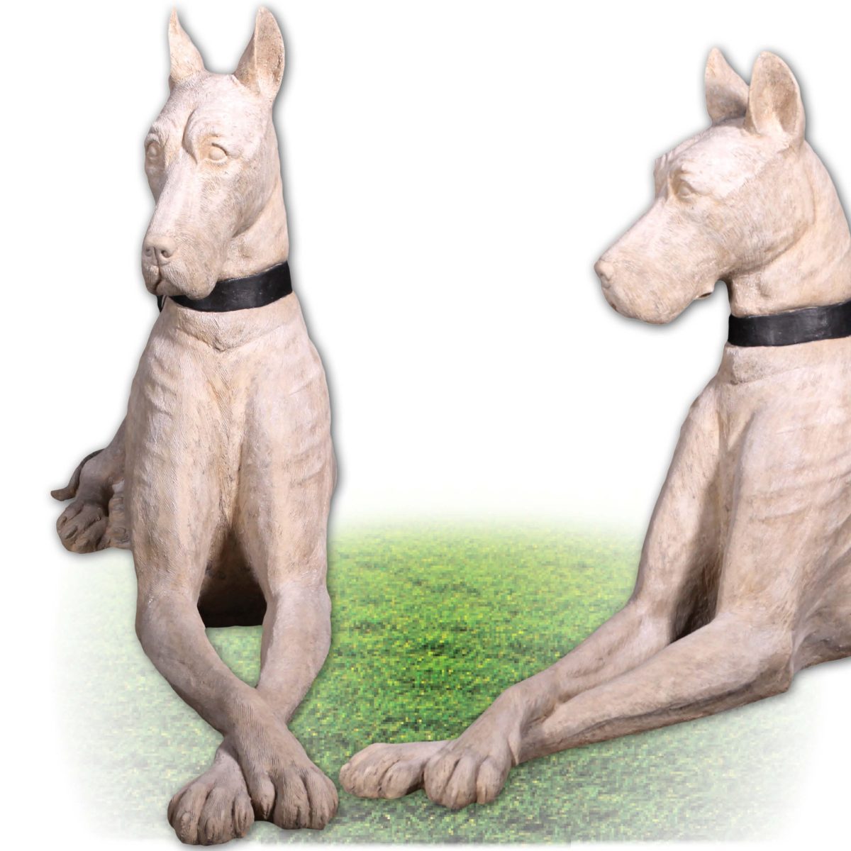 Natureworks Australia Great Dane Sculpture - large lying pose Roman stone finish